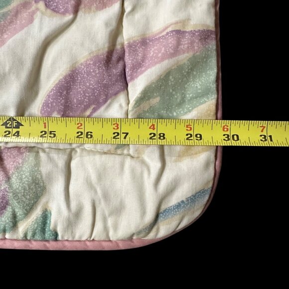 Vintage Croscill Sedona Quilted Pillow Shams 80s Floral Pastels Pillowcases - Picture 7 of 8